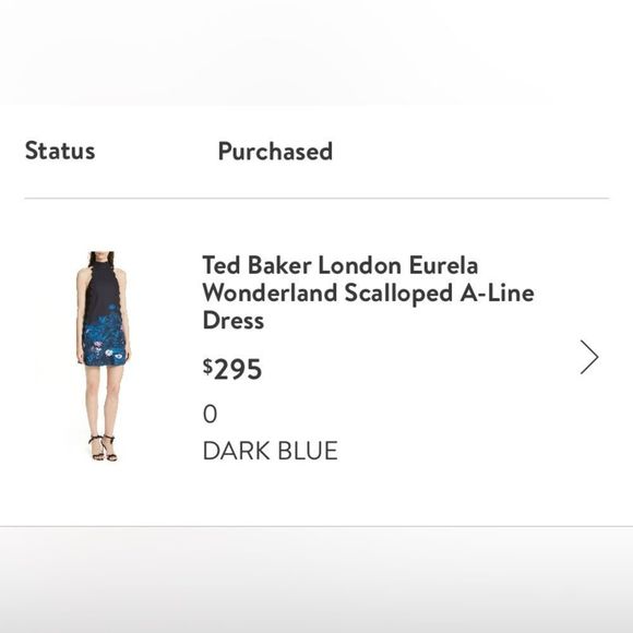 TED BAKER LONDON EURELA WONDERLAND SCALLOPED A-LINE DRESS- WORN ONCE- SIZE 2 - Picture 13 of 13